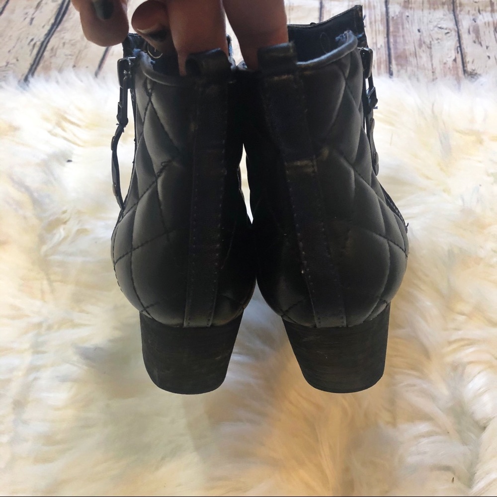 C Label Navy & Black Quilted Ankle Boots Size 7 - Picture 4 of 7